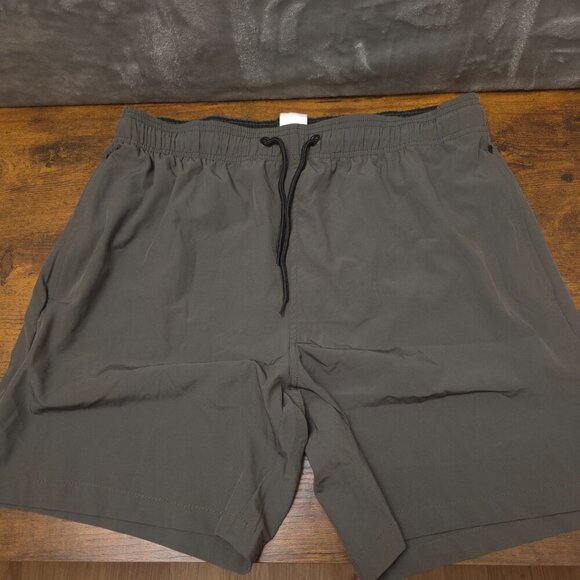 Shein Men’s Swim Trunks Charcoal Green - Size Large - Picture 2 of 7